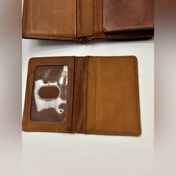 Fossil Brown Leather Pebbled Tri Fold Wallet - Picture 4 of 6